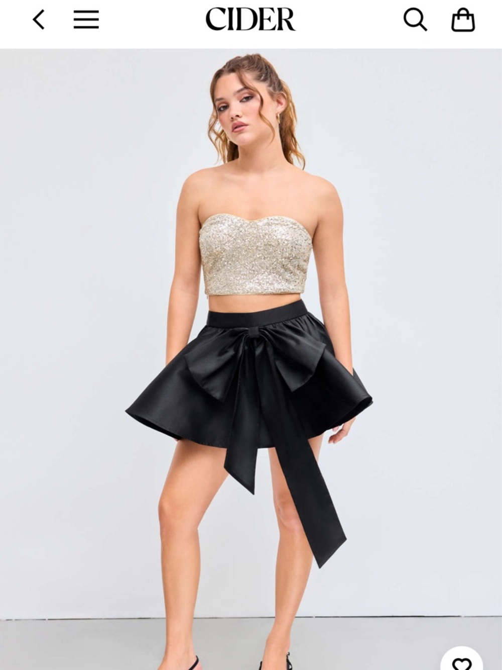 Cider bow HIGH RISE mini skirt